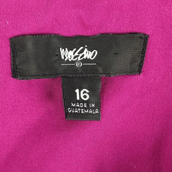Mossimo Magenta Cotton Blend Pleated Sleeveless Sheath Back Zip Dress 16 - Picture 10 of 11